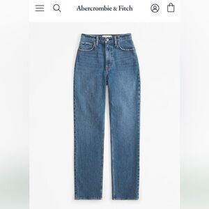 Abercrombie & Fitch Women’s Curve Love Straight Jeans. The Dad-High rise